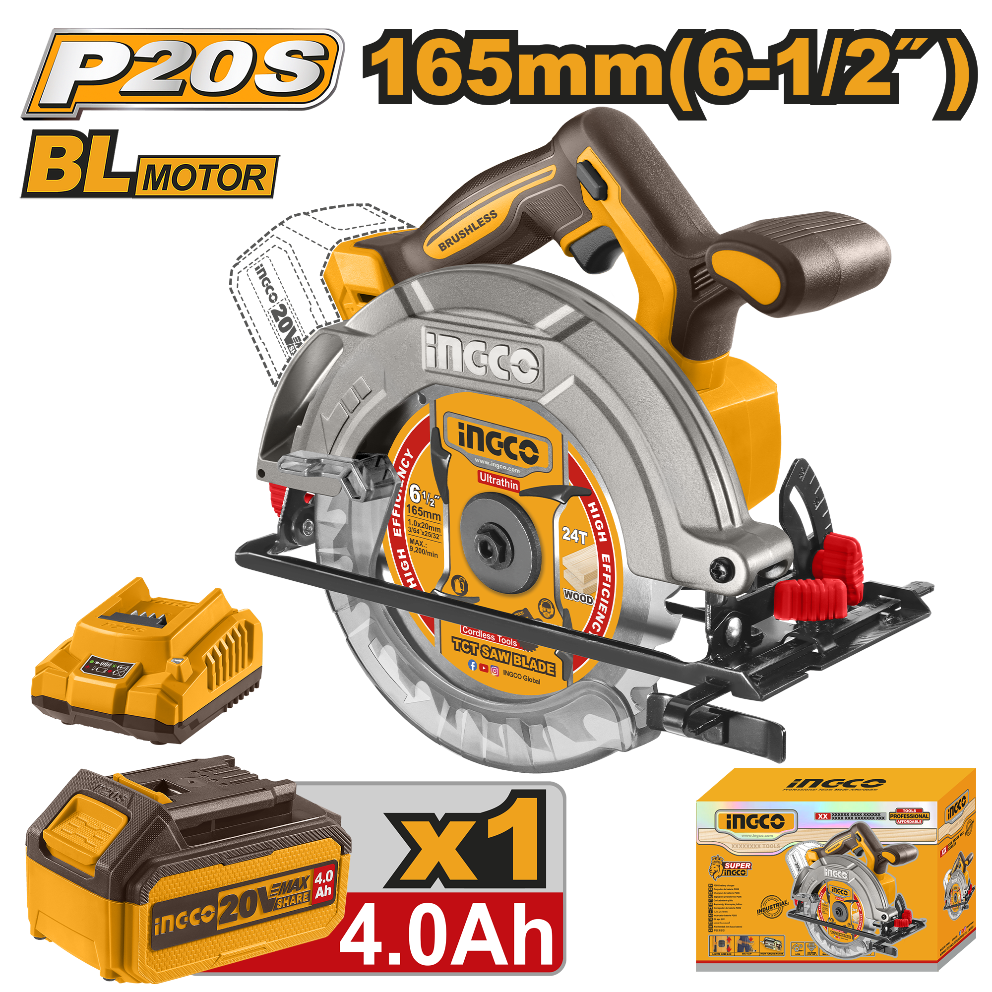 INGCO Cordless Circular Saw - CSLI16521 Main image