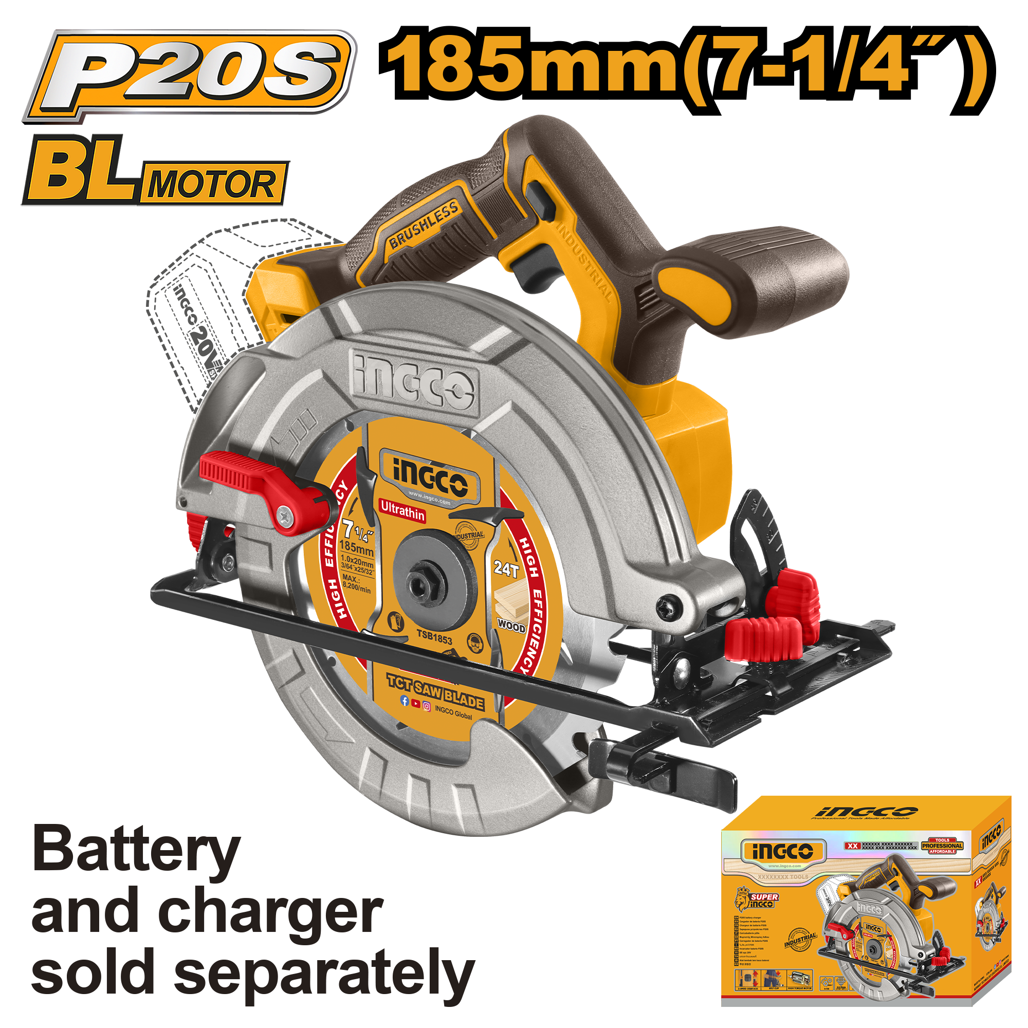 INGCO Cordless Circular Saw - CSLI1851 Main image
