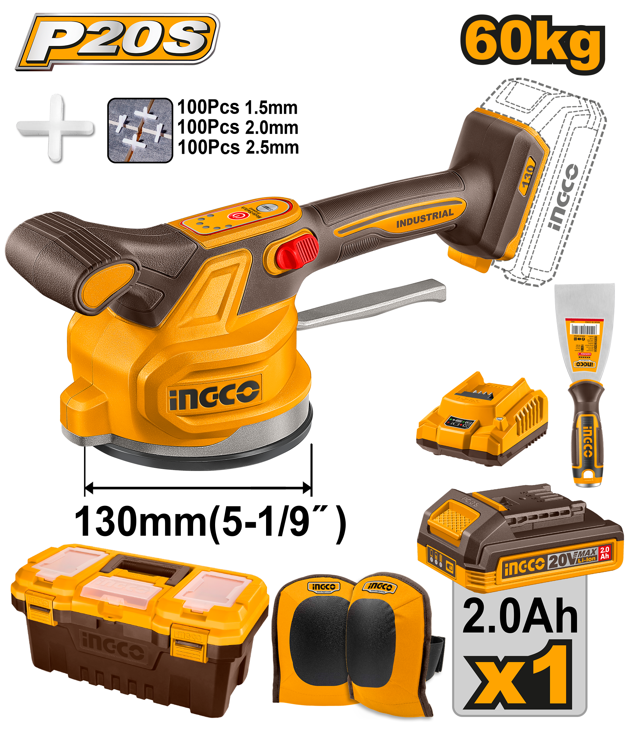 INGCO Cordless Tile Vibration Machine 20V 60kg - C6CTVLI20015 Main image