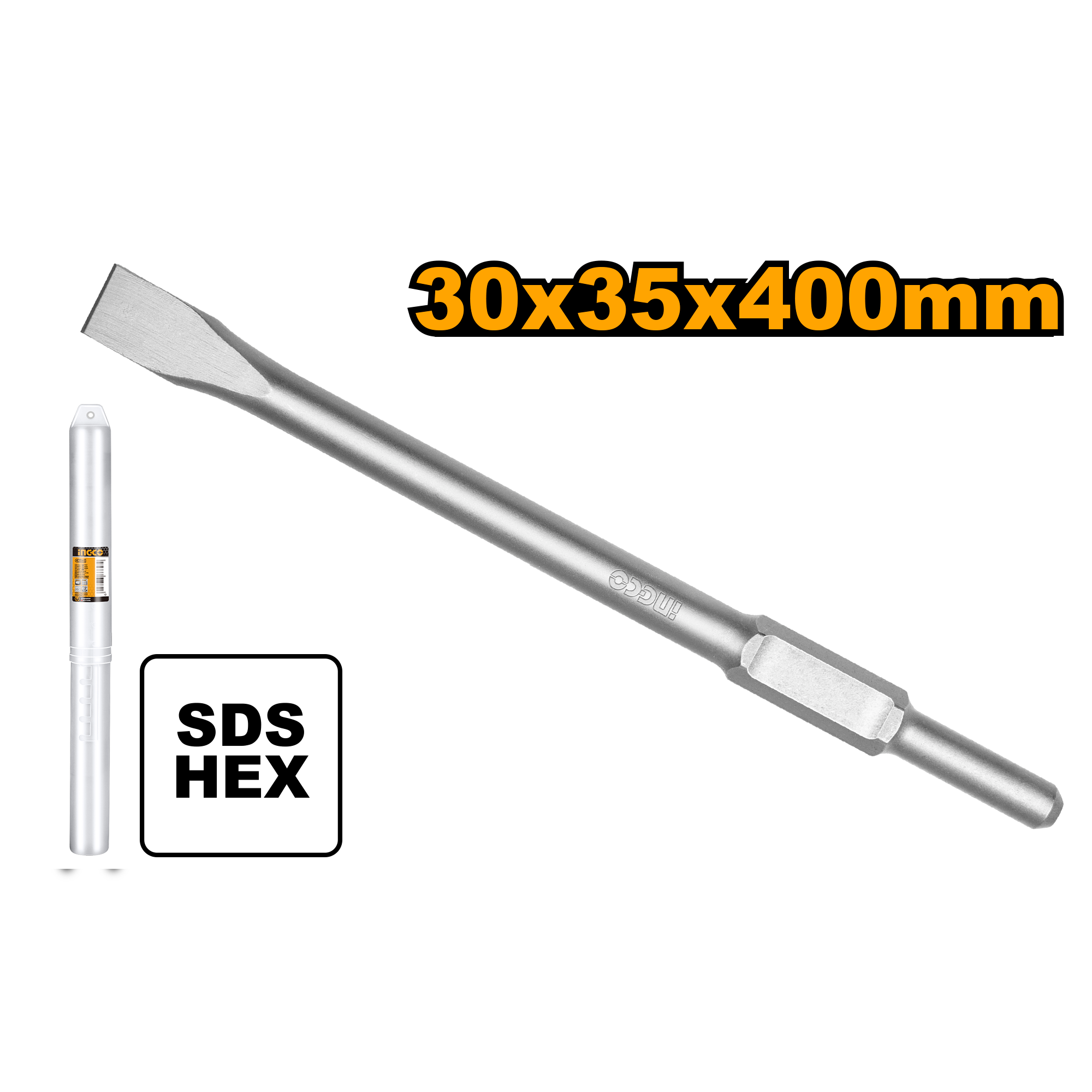INGCO 30x35x400MM Hex Chisel - DBC03440012 Main image
