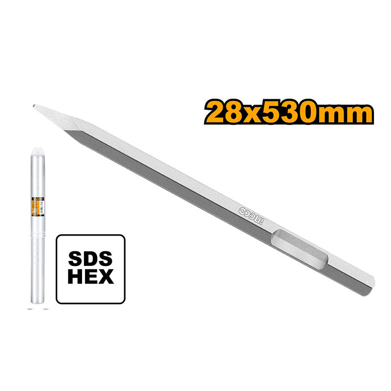 INGCO Hex Chisel 28X 530mm Pointed P5 - DBC0415301