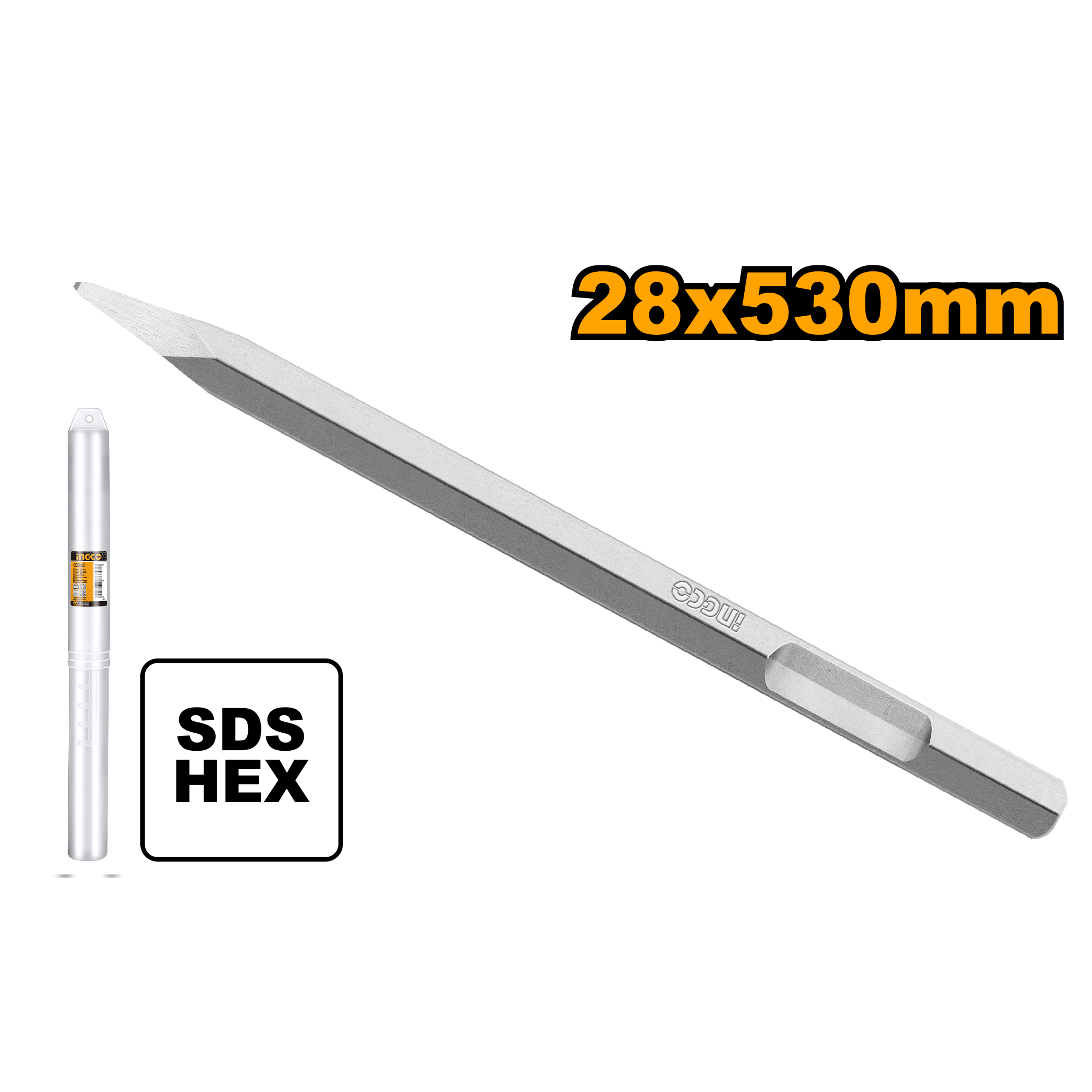 INGCO Hex Chisel 28X 530mm Pointed P5 - DBC0415301 Main image