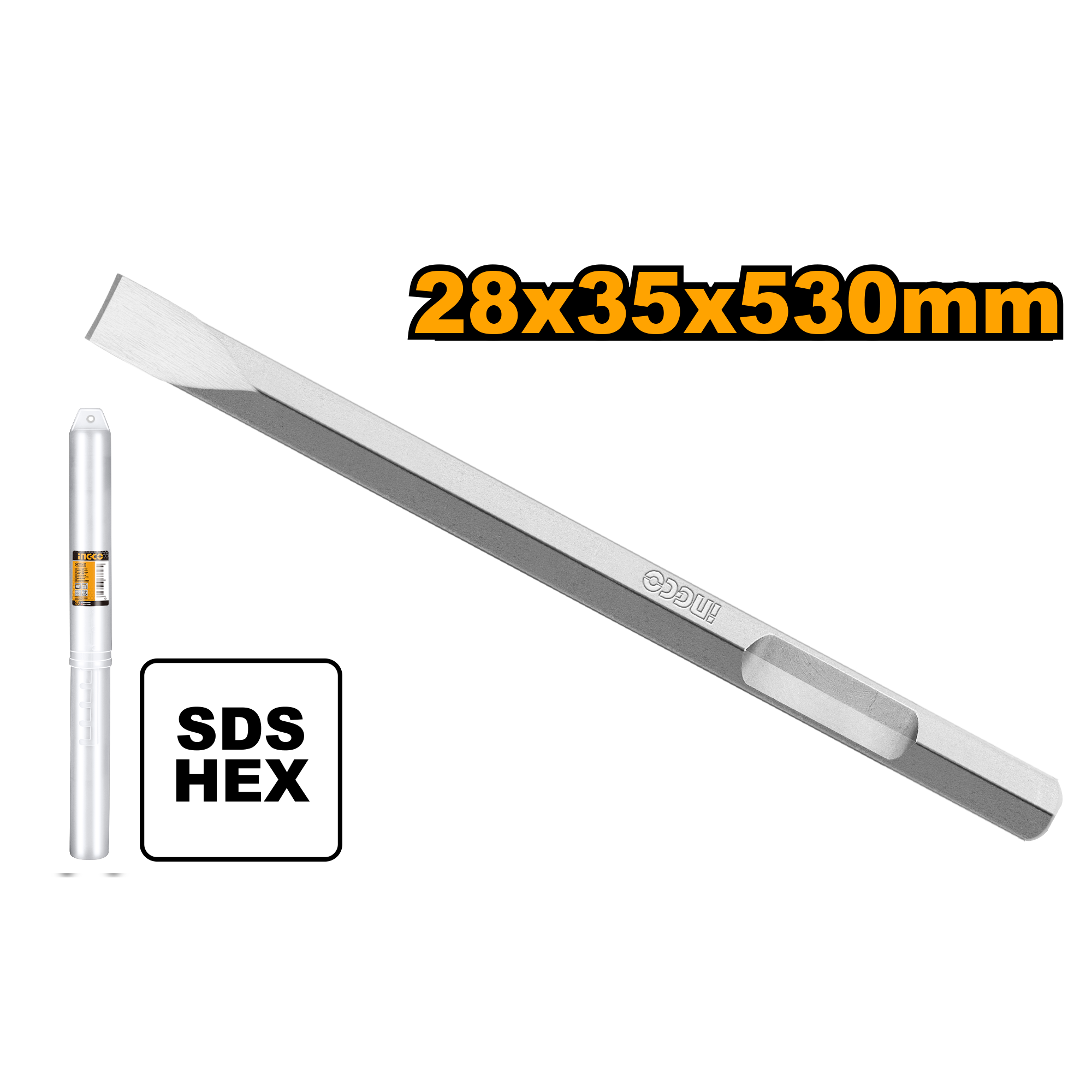 INGCO 28x35x530MM Hex Chisel - DBC04352012