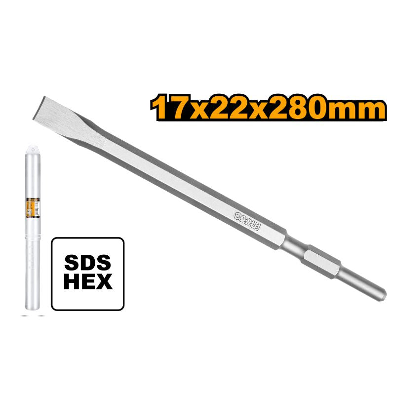 INGCO 17x22x280MM Hex Chisel - DBC0522801