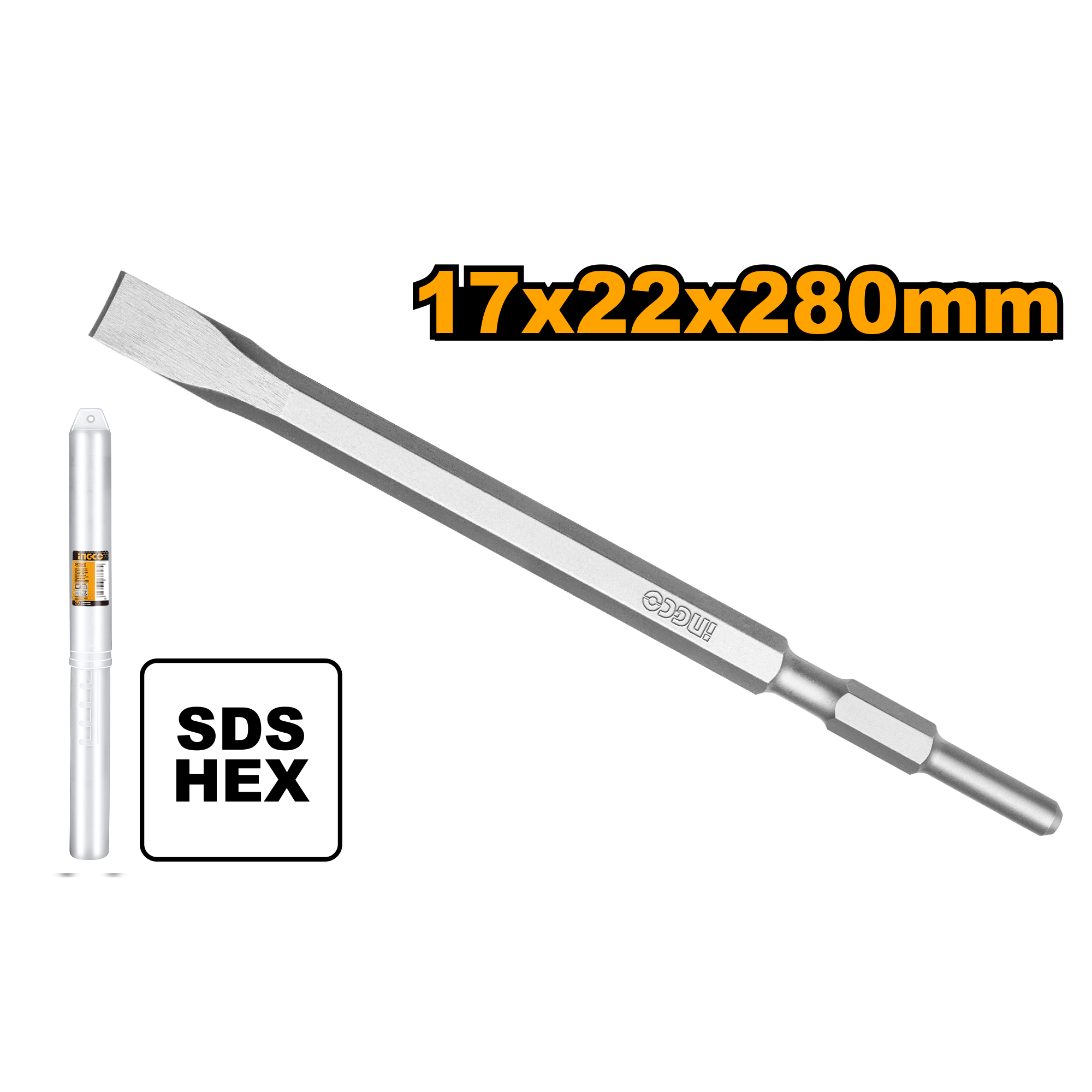 INGCO 17x22x280MM Hex Chisel - DBC0522801 Main image