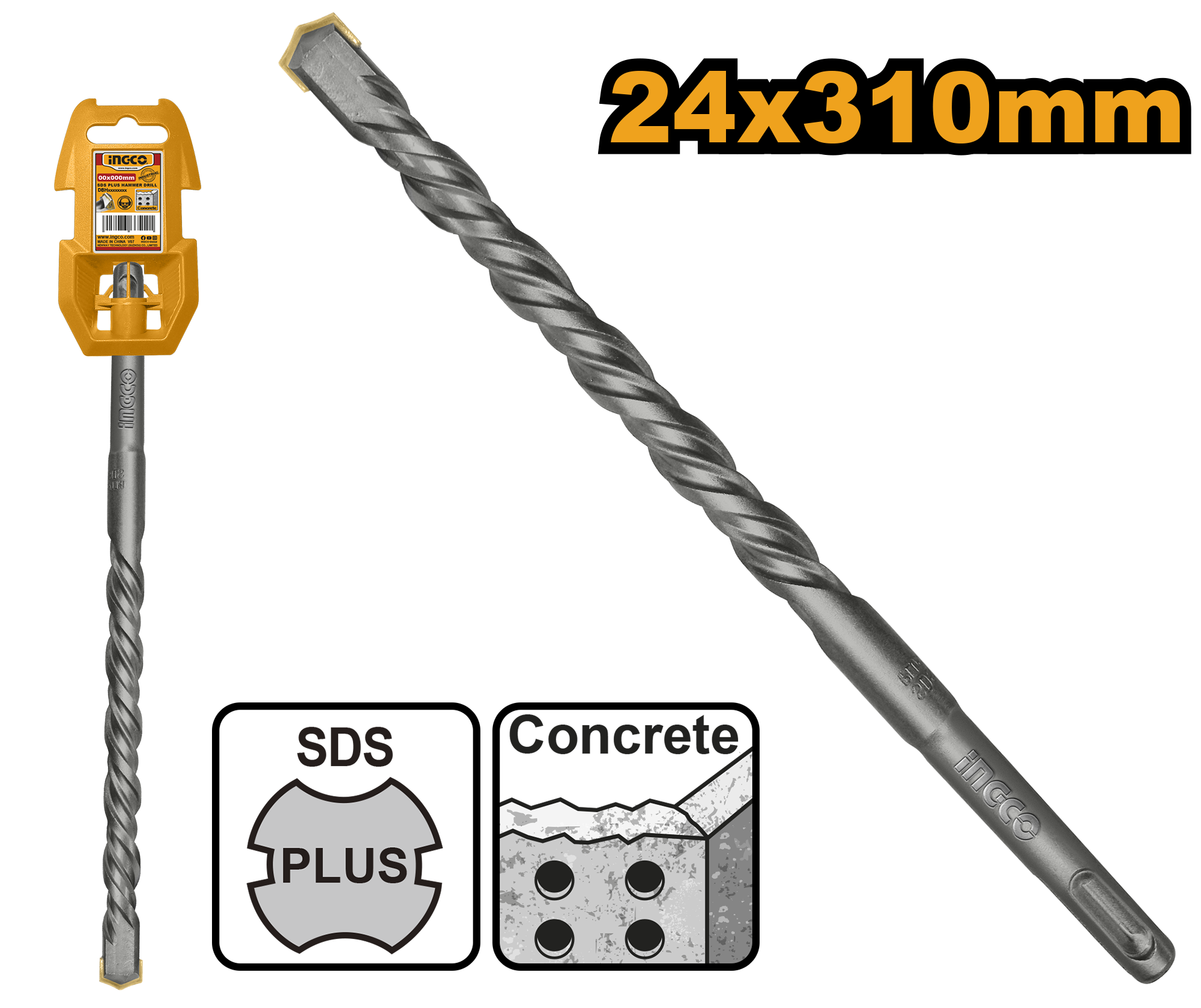 INGCO 24x310MM SDS Plus Hammer Drill - DBH1212402