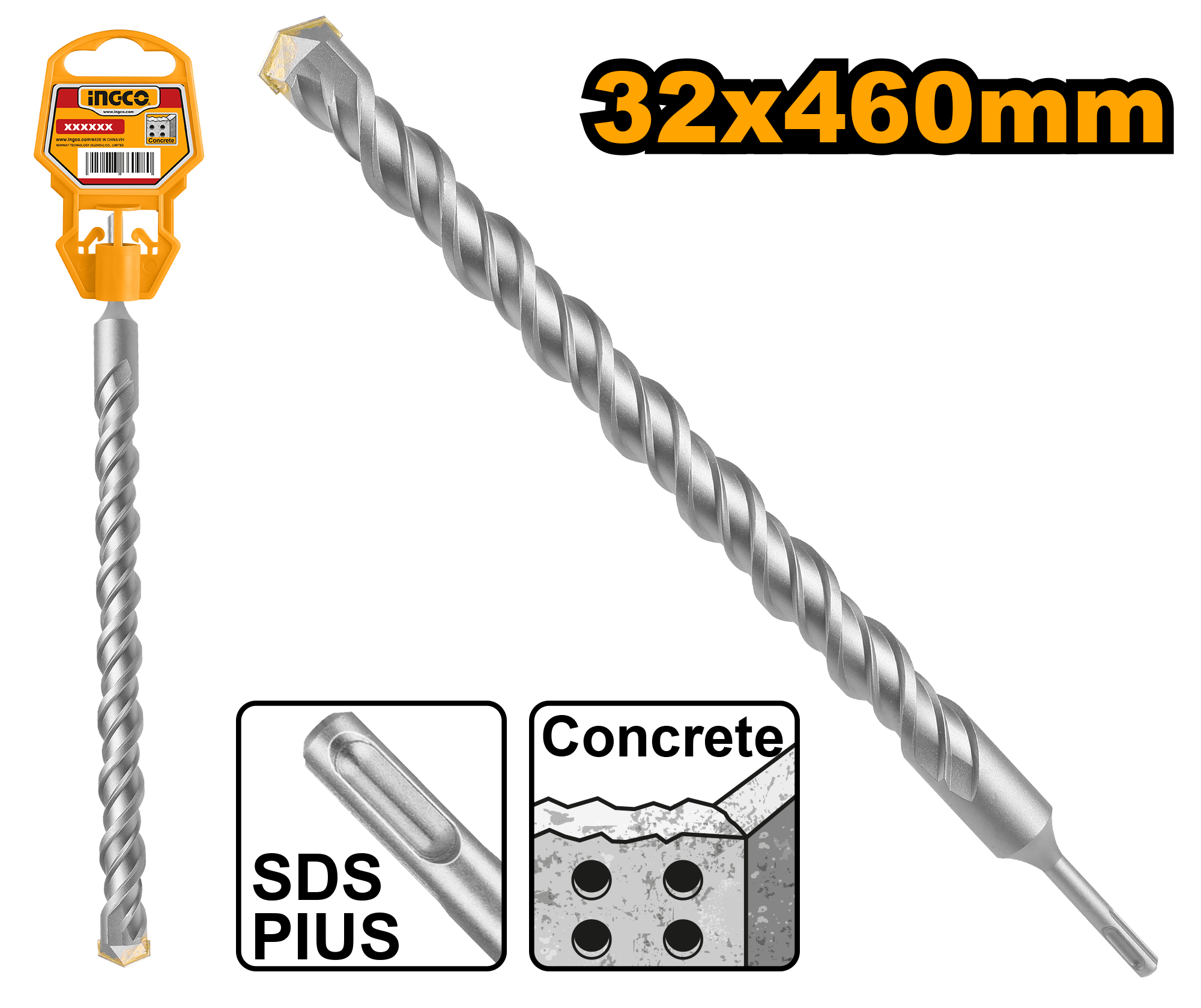 INGCO 32x460MM SDS Plus Hammer Drill - BH1213203