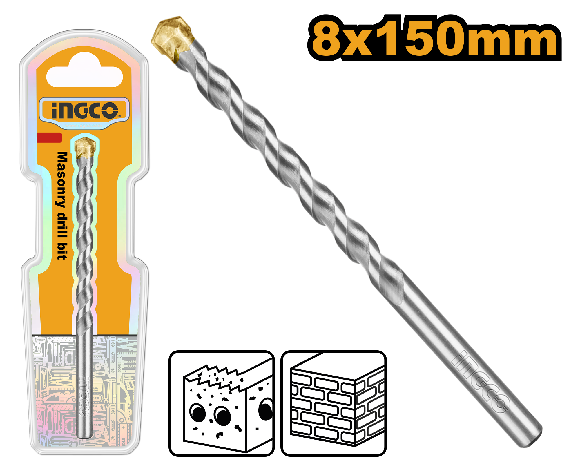 INGCO 8x150MM Masonry Drill Bit - DBM2110815 Main image