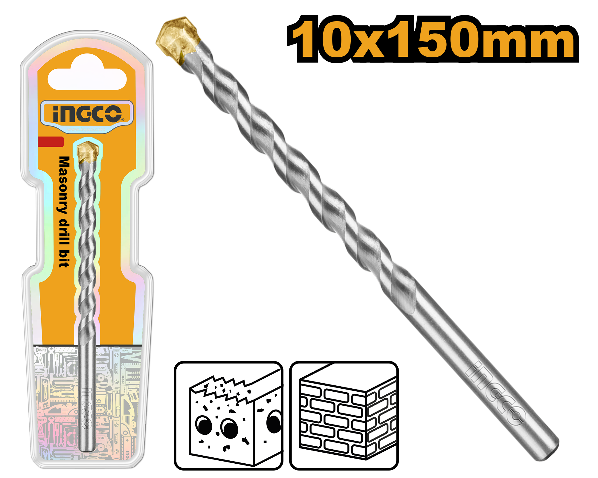INGCO 10x150MM Masonry Drill Bit - DBM2111015