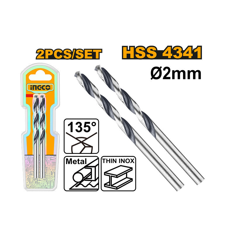 INGCO 2PCS/SET 4341 HSS Drill Bit - DBT1200024