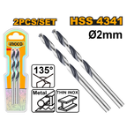 INGCO 2PCS/SET 4341 HSS Drill Bit - DBT1200024