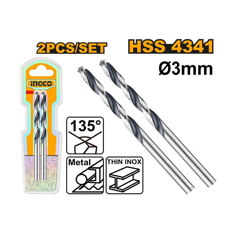 INGCO 2PCS/SET 4341 HSS Drill Bit - DBT1200034