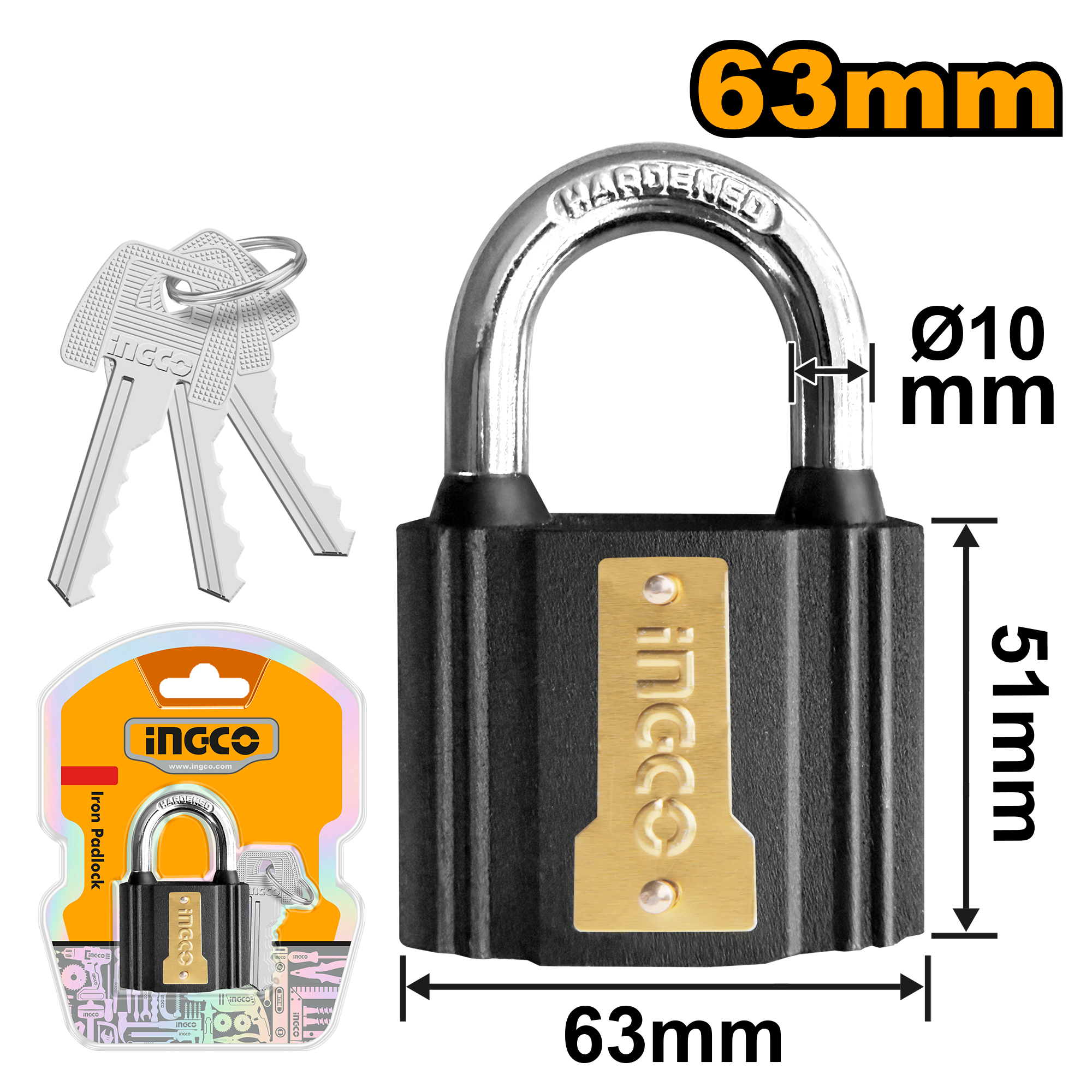 INGCO 63MM Iron Padlock - DIPL0601