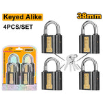 INGCO 4 Pcs Key-Alike Iron Padlock Set 38mm - C24 - DIPLK4382