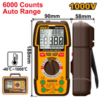 INGCO 6000 Counts Auto Range, 1000V Digital Multimeter - DM310004