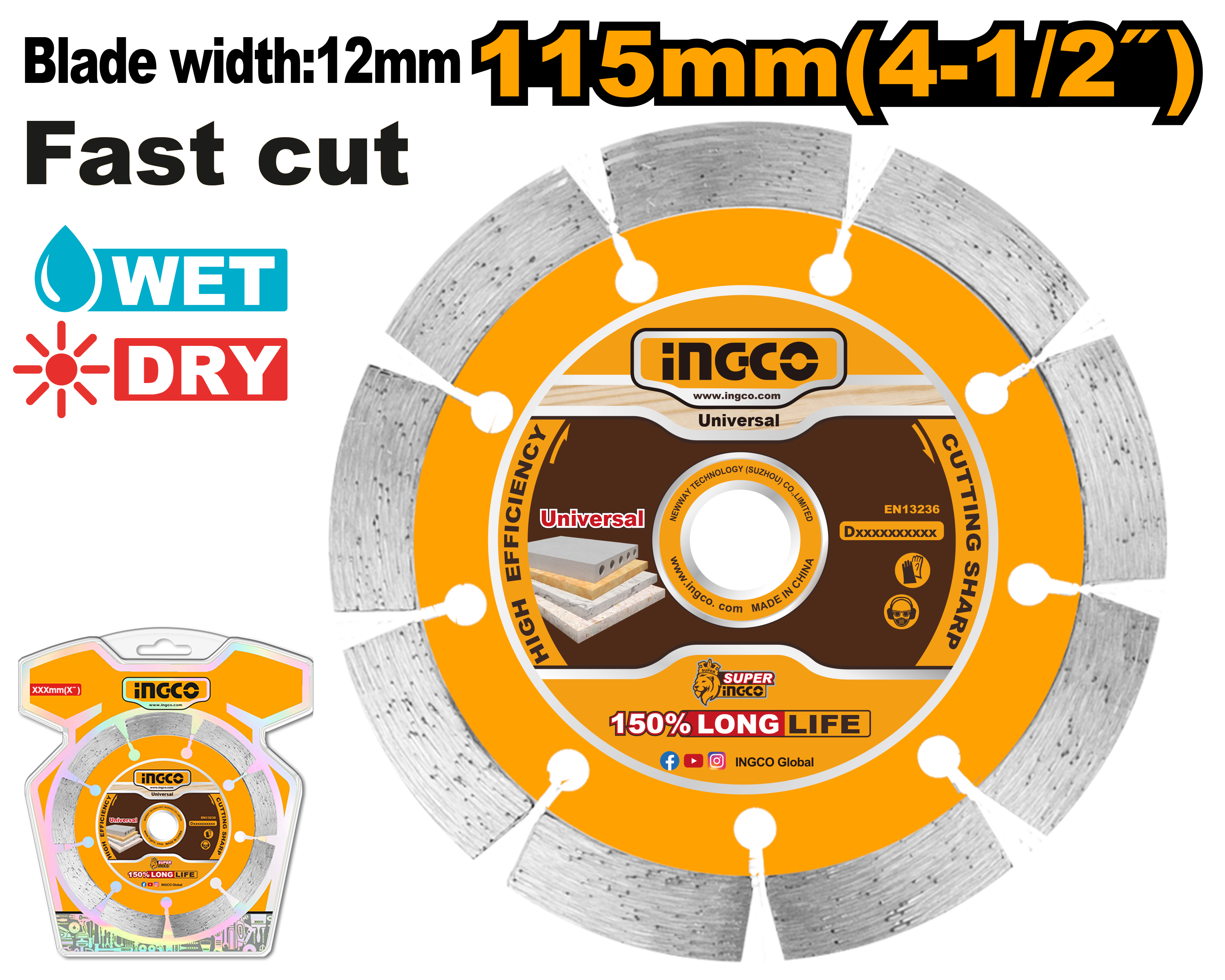 INGCO 115MM (4-1/2") Dry Diamond Disc - DMD0111513