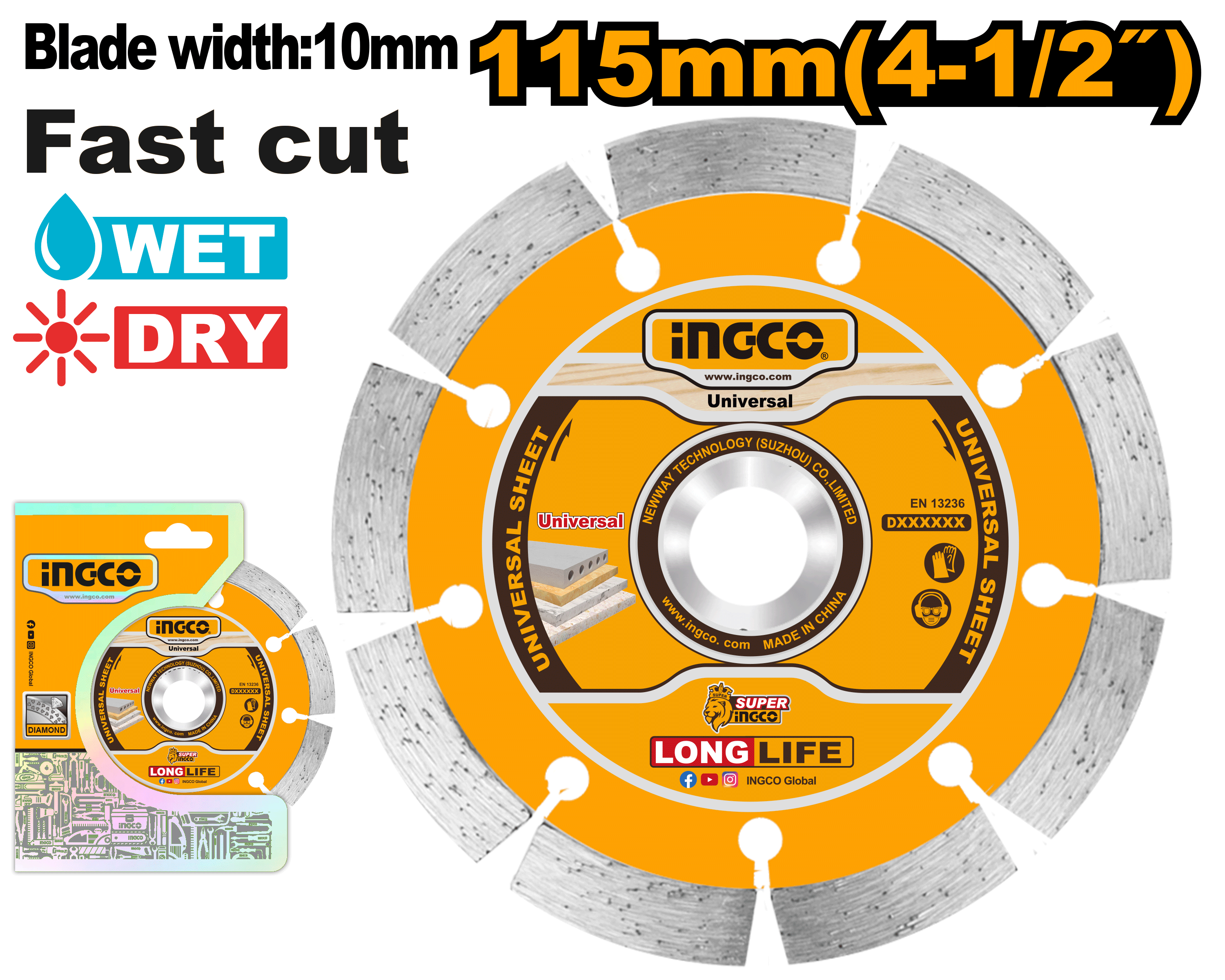INGCO 115MM (4-1/2') Dry Diamond Disc - DMD011152