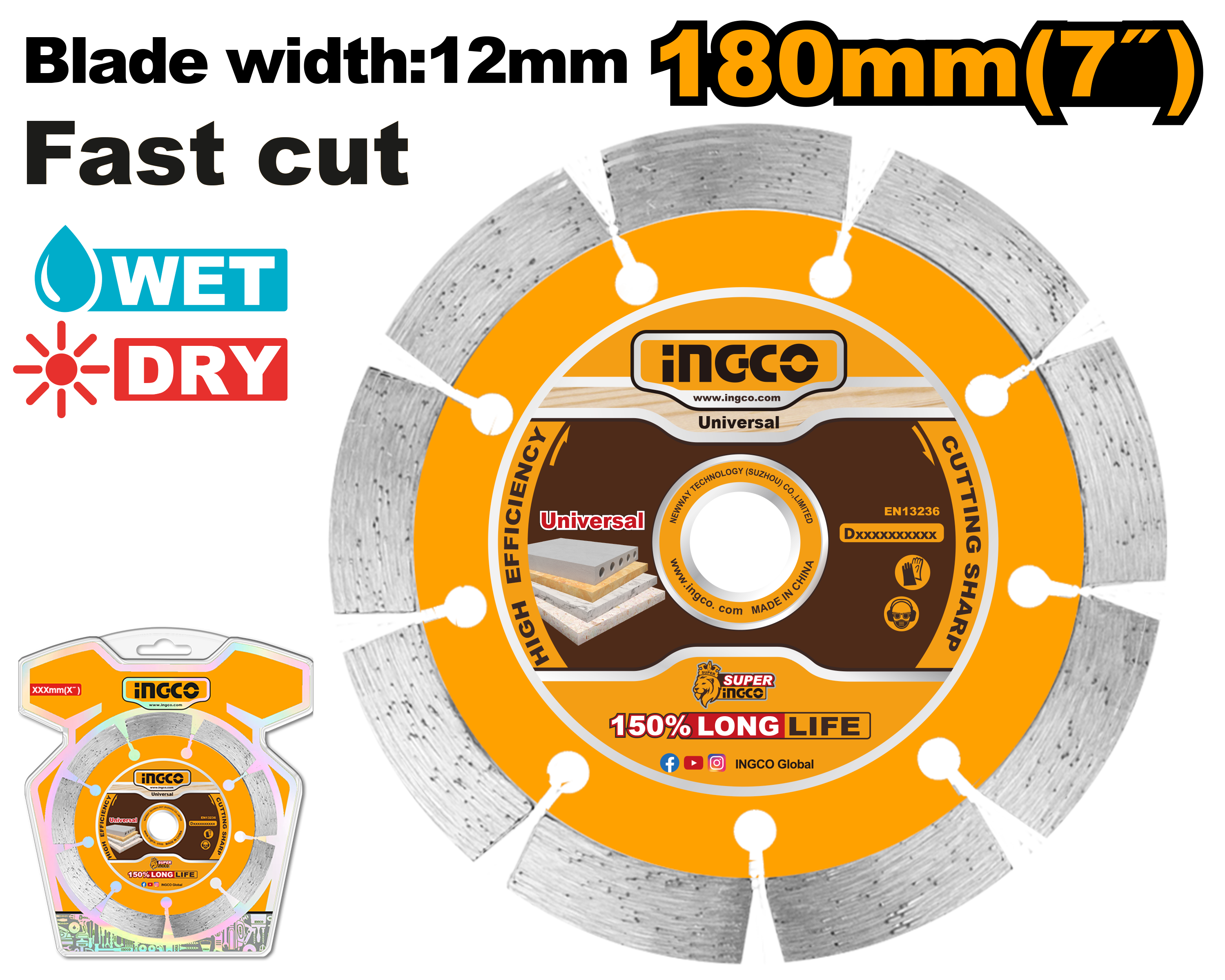 INGCO 180MM (7") Dry Diamond Disc - DMD0118013