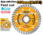 INGCO 115MM (4-1/2) Turbo Diamond Disc - DMD031152