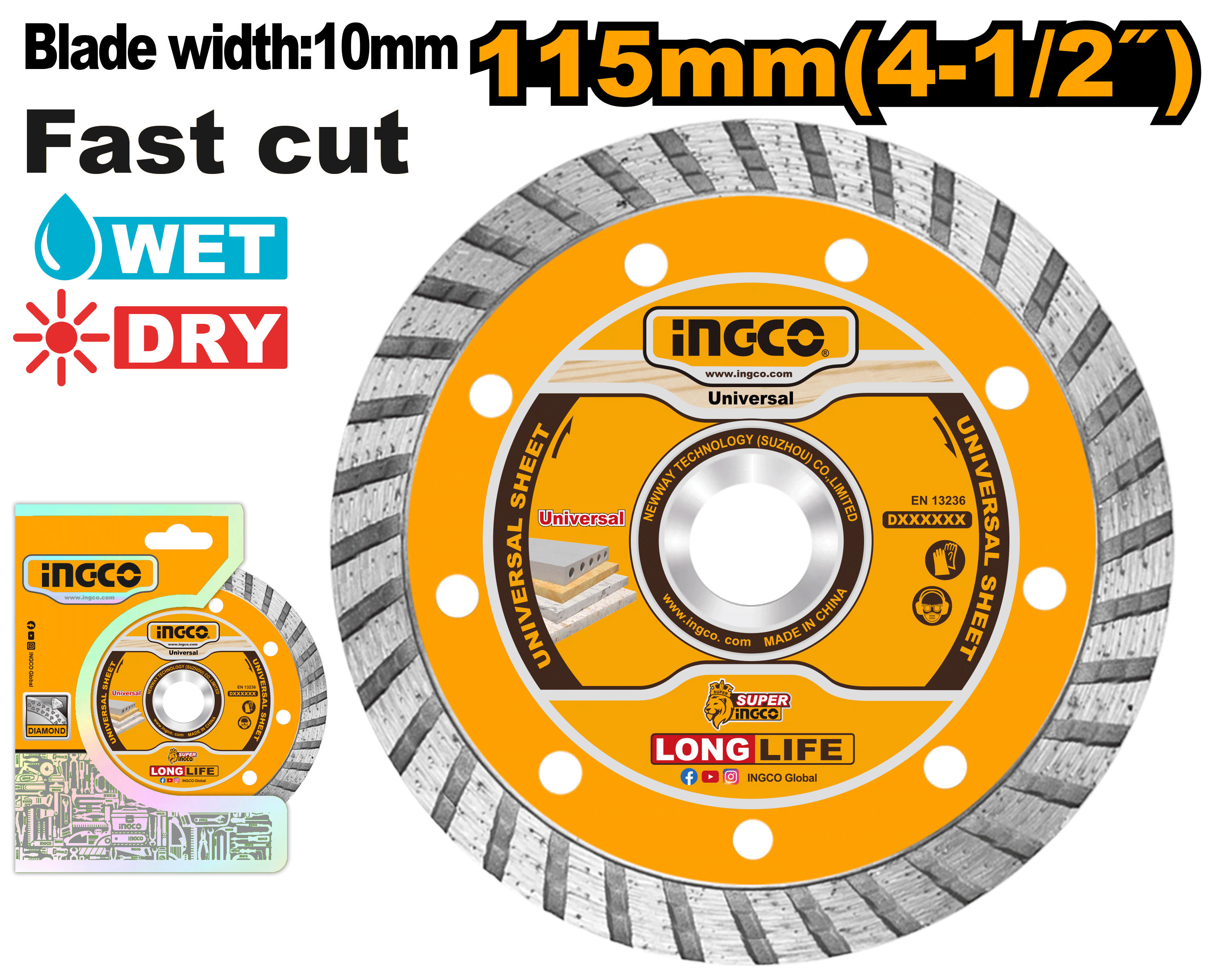 INGCO 115MM (4-1/2) Turbo Diamond Disc - DMD031152