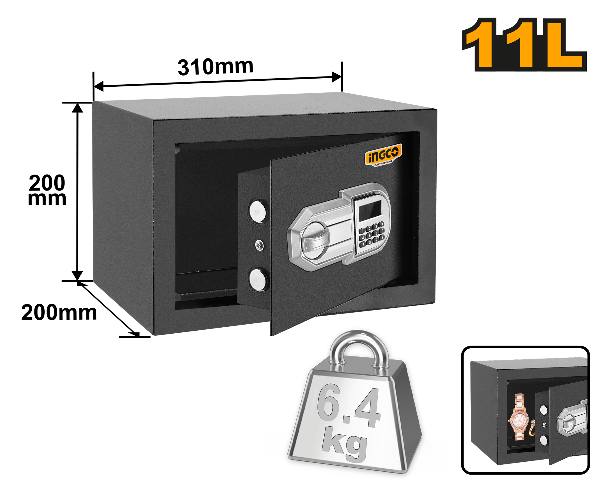 INGCO 11L Electronic Safe - ESF2002 Main image