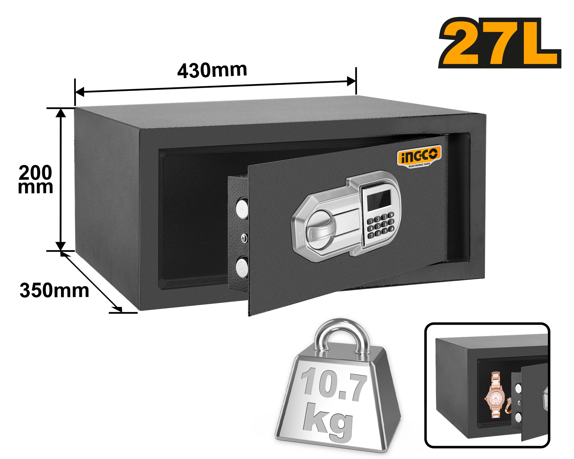 INGCO 27L Electronic Safe - ESF3502