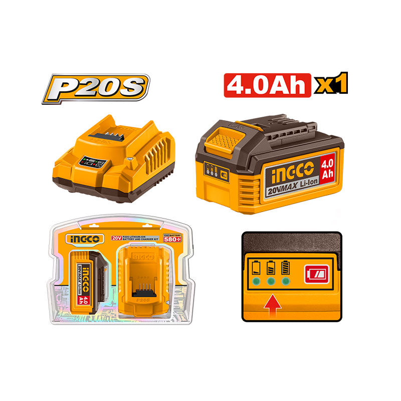 INGCO Lithium-Ion Battery and Charger Kit  - FBCPK1012