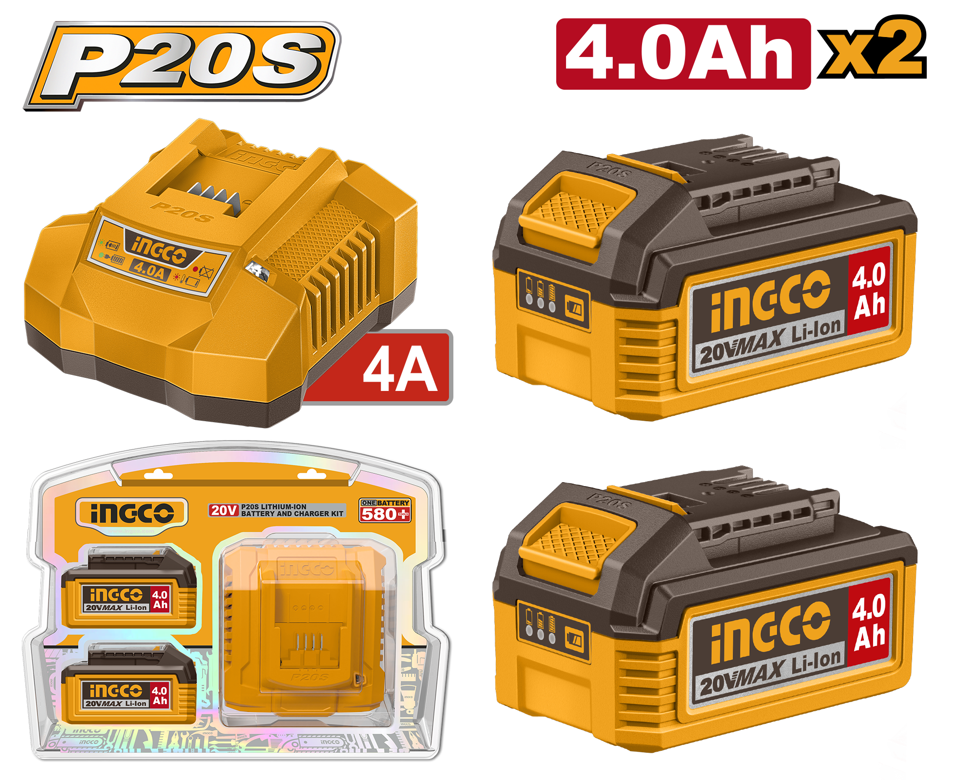 INGCO Lithium-Ion Battery and Charger Kit  - FBCPK2013 Main image