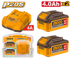 INGCO Lithium-Ion Battery and Charger Kit  - FBCPK2013