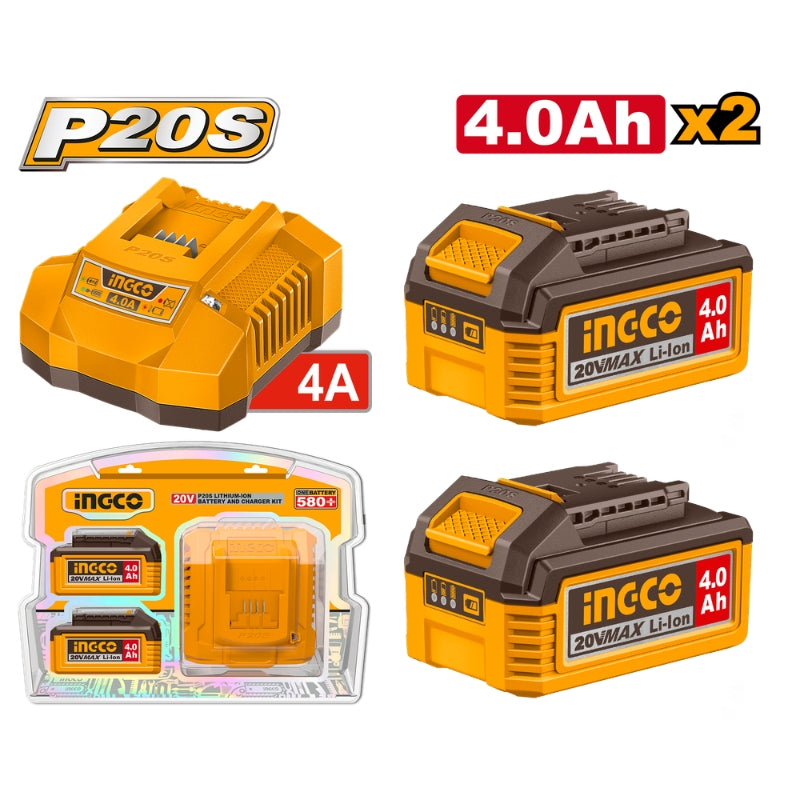 INGCO Lithium-Ion Battery and Charger Kit  - FBCPK2013