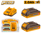 INGCO P20S Lithium-Ion Battery and Charger Kit  - FBCPK2212