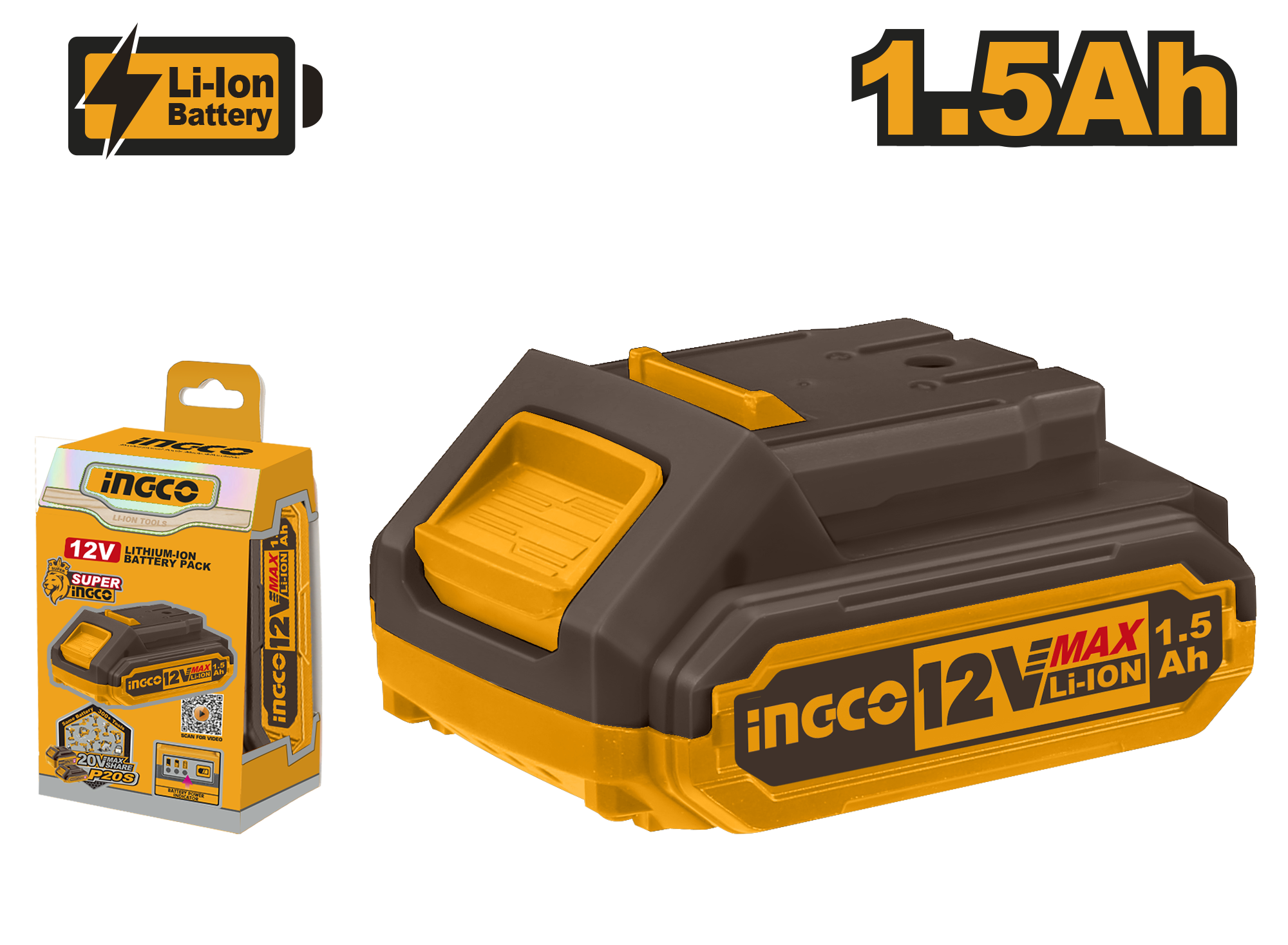 INGCO Lithium-Ion Battery Pack - FBLI12151