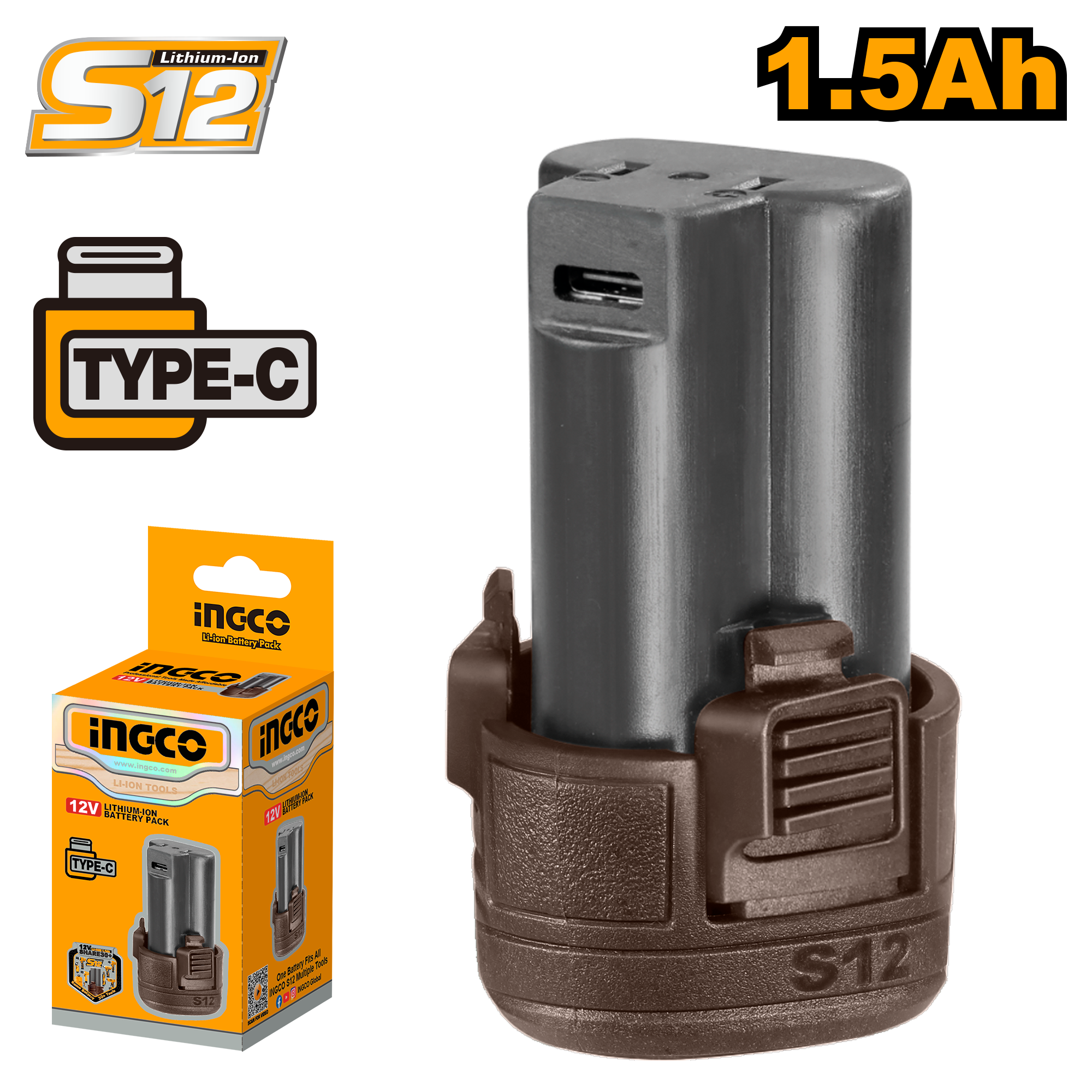INGCO Lithium-Ion Battery Pack - FBLI12153