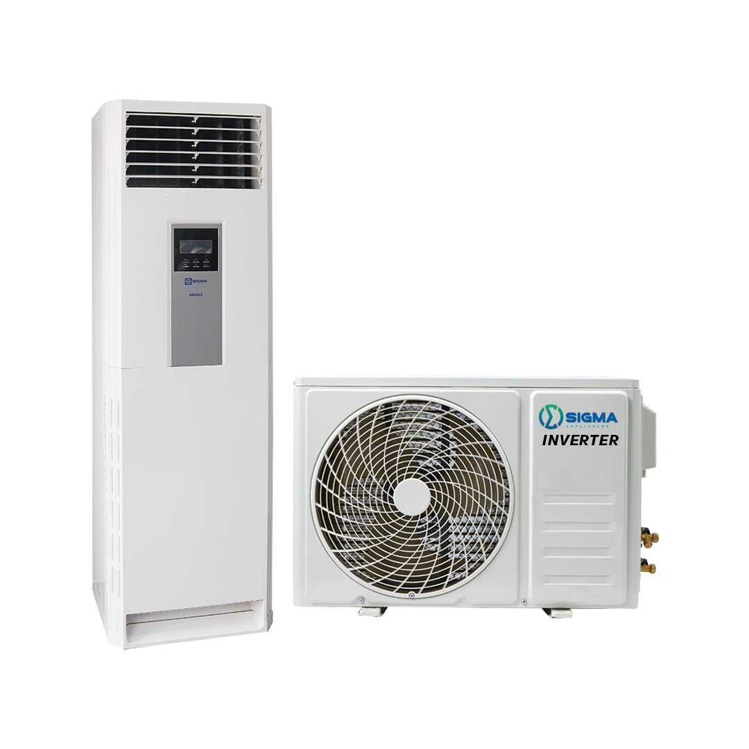 Sigma 3.5HP Floor Standing AC R32 Inverter White available at HomeCart Ghana