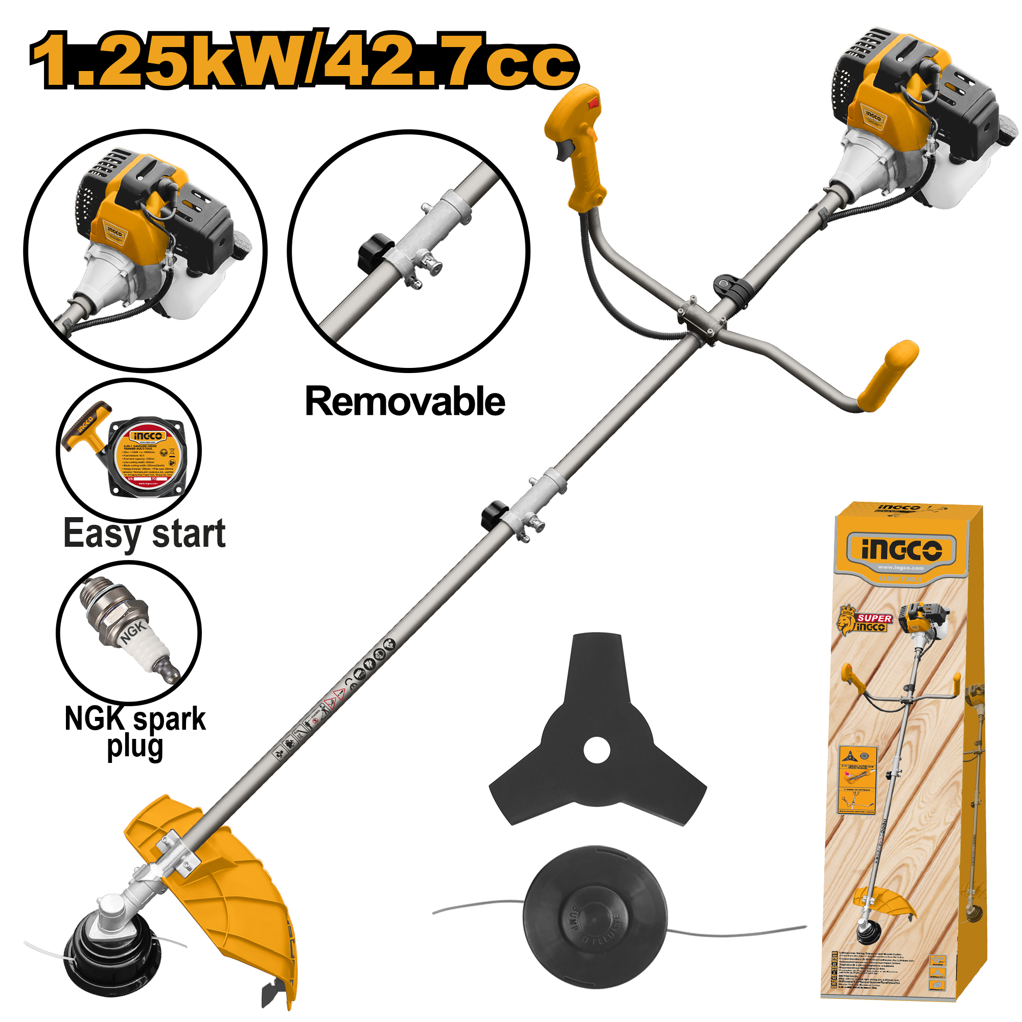INGCO Gasoline Grass Trimmer and Bush Cutter - GBC5434421