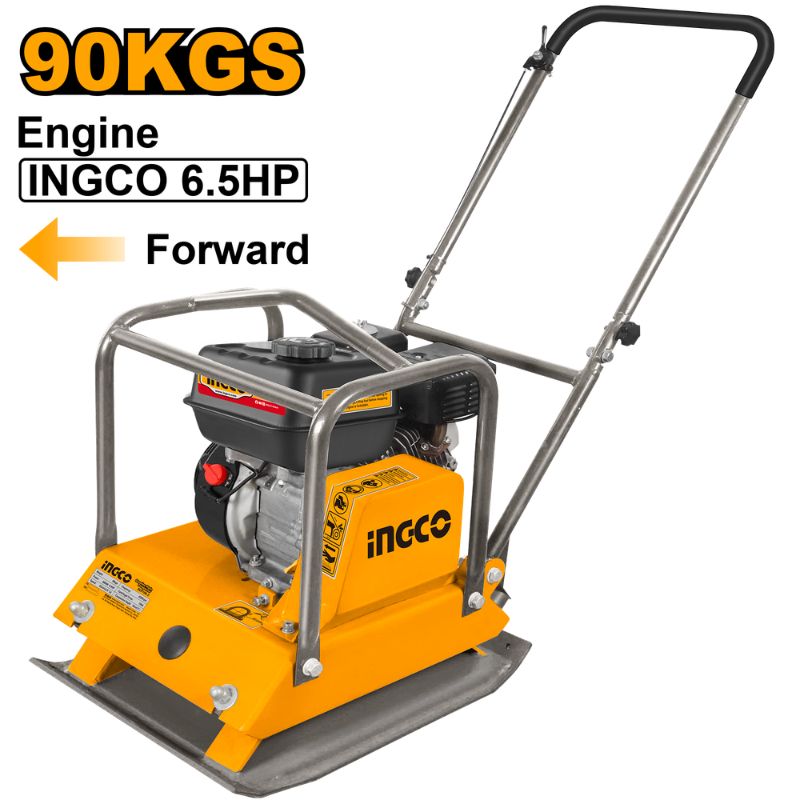INGCO 90KGS 6.5HP Gasoline Plate Compactor - GCP100-2