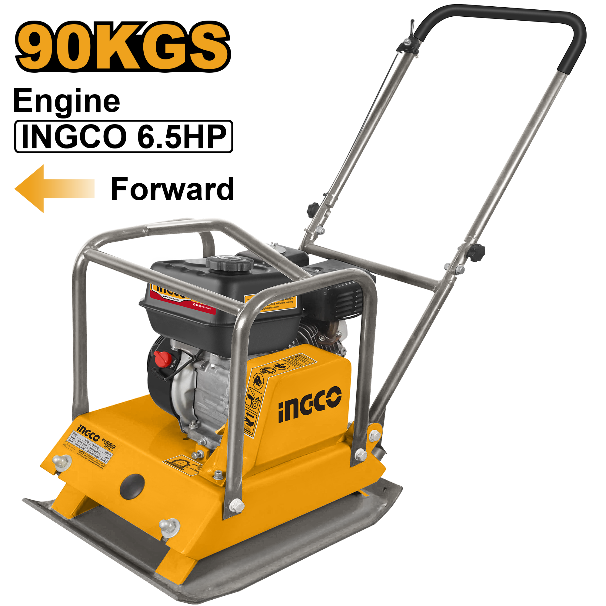 INGCO 90KGS 6.5HP Gasoline Plate Compactor - GCP100-2 Main image
