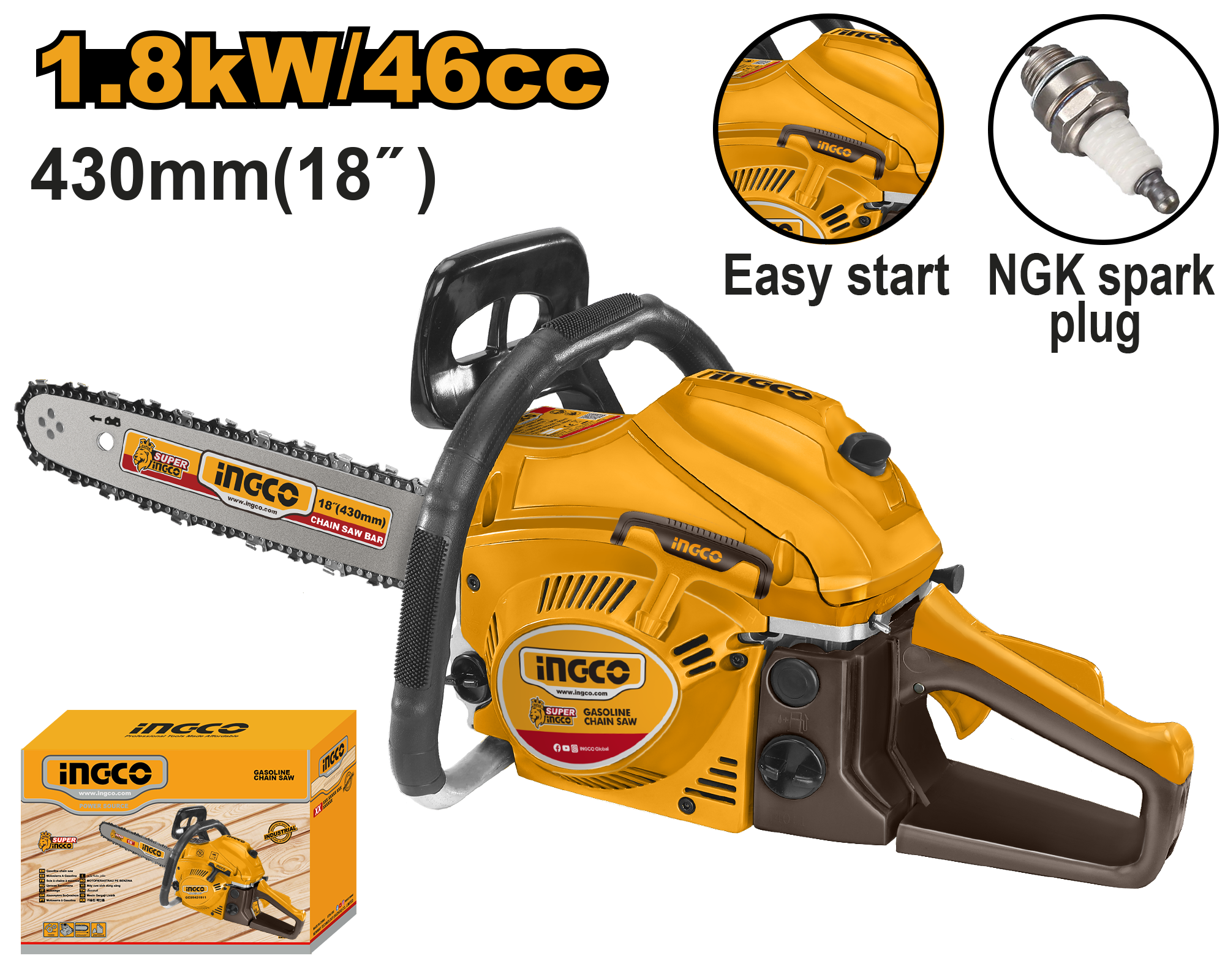 INGCO Gasoline Chain Saw - GCS5451811 Main image