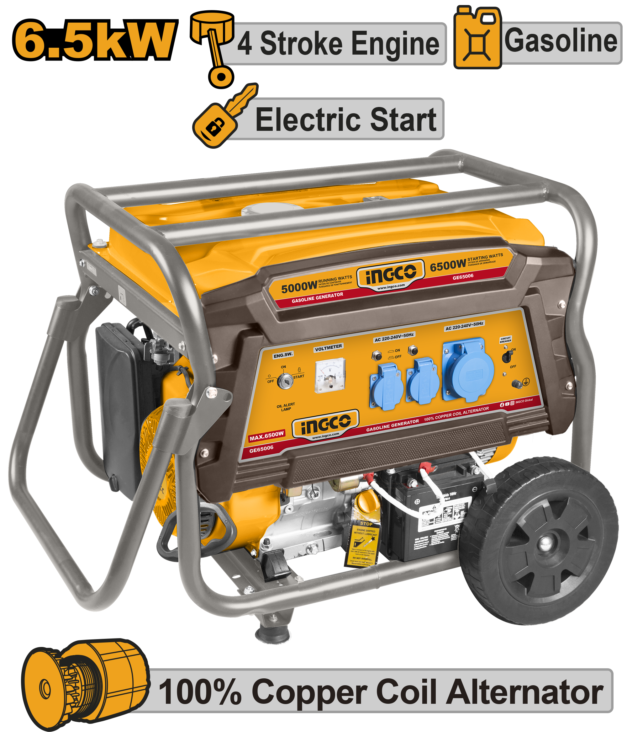 INGCO Gasoline Generator - GE65006 Main image