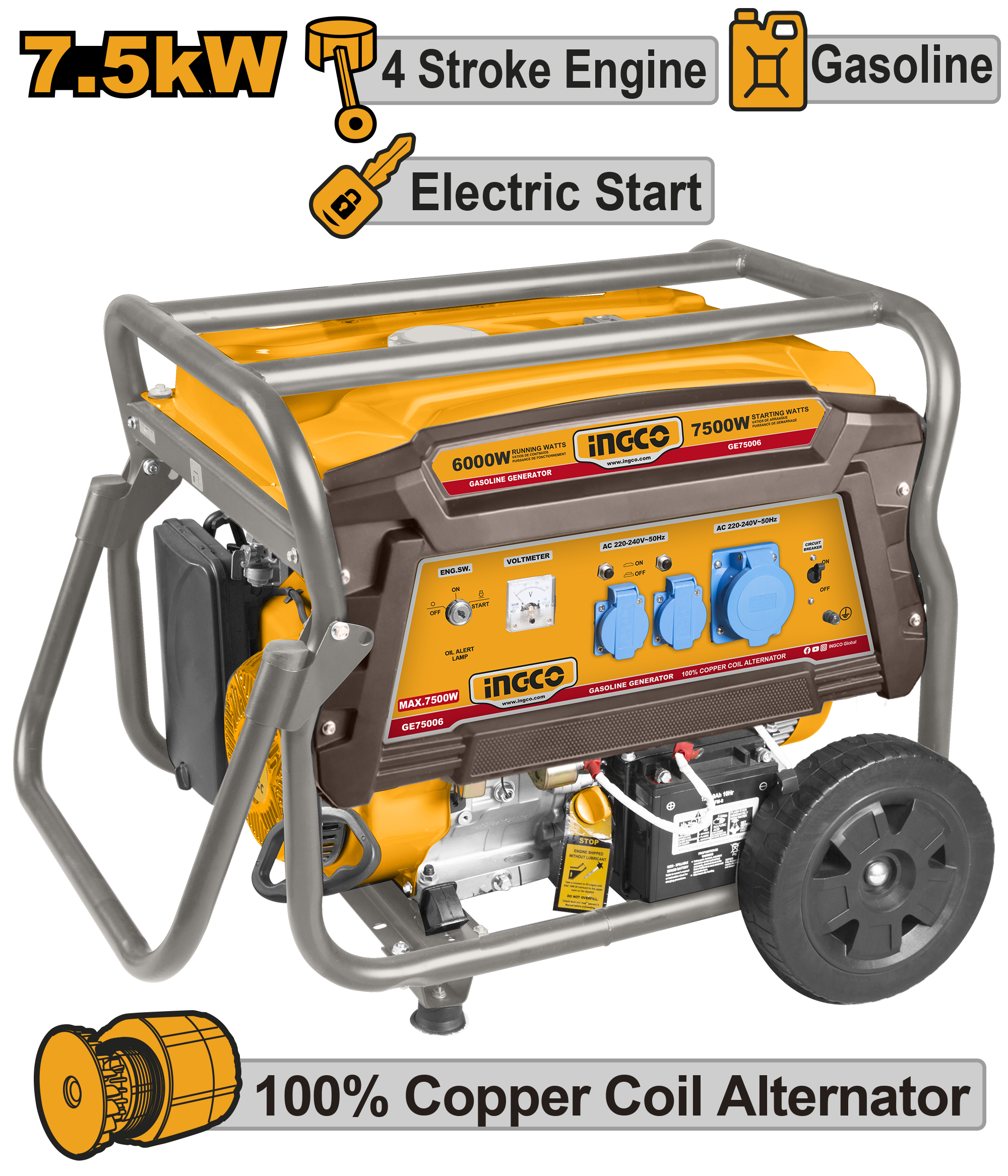 INGCO Gasoline Generator - GE75006