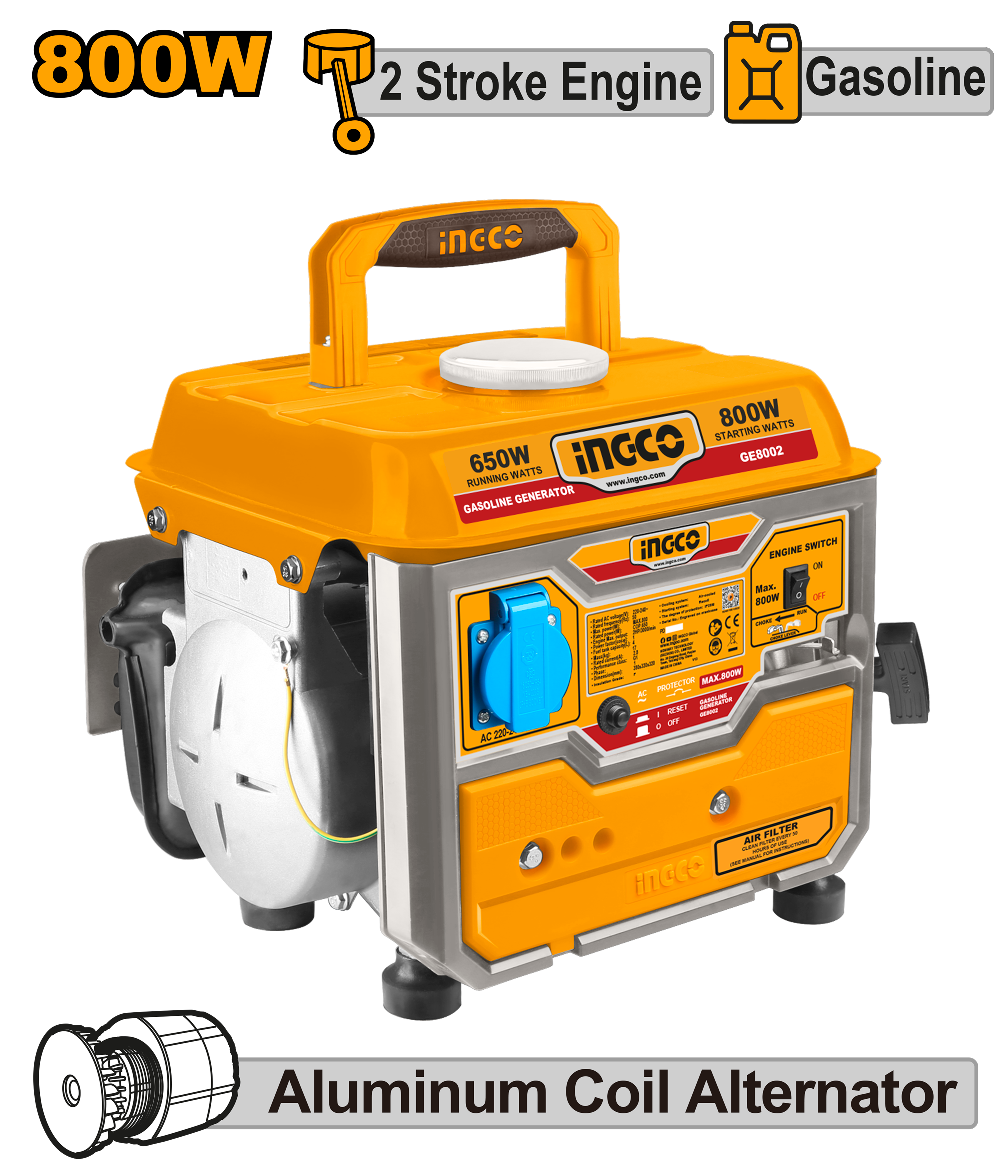 INGCO Gasoline Generator - GE8002 Main image