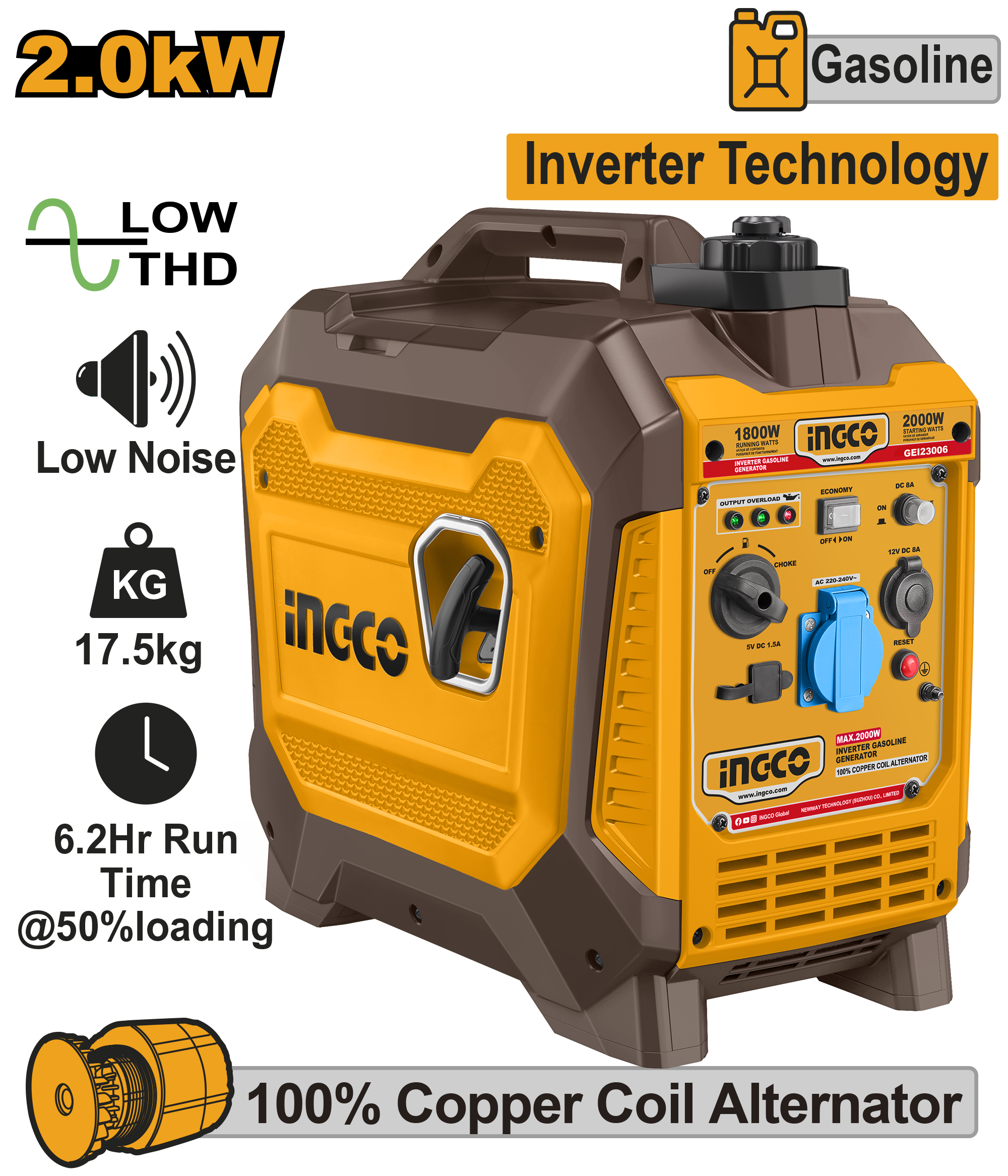 INGCO Inverter Gasoline Generator - GEI23006