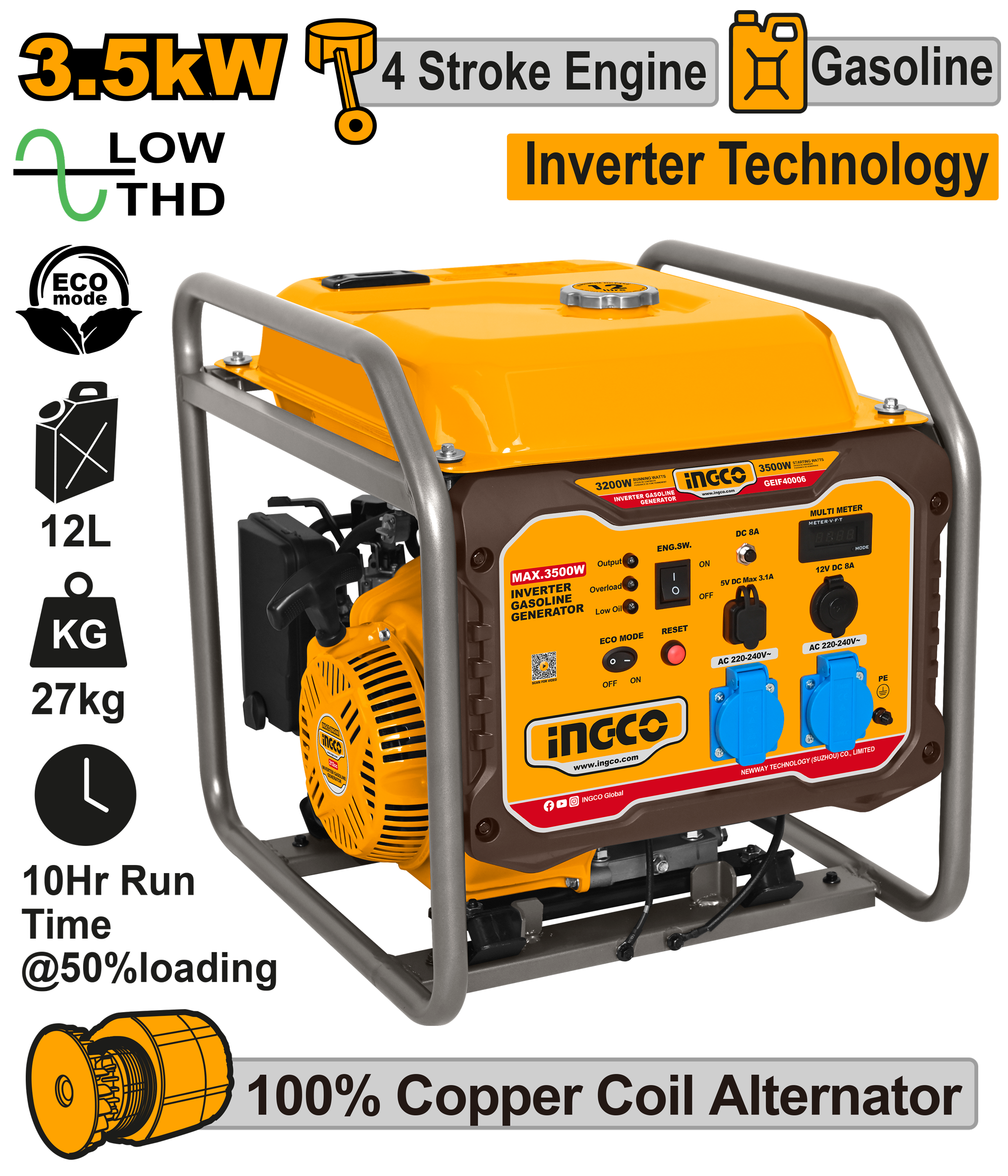 INGCO Inverter Gasoline Generator - GEIF40006 Main image