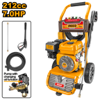 INGCO 212CC 7.0HP Gasoline Pressure Washer (1 Pcs 7.6m Pressure hose) - GHPW2103