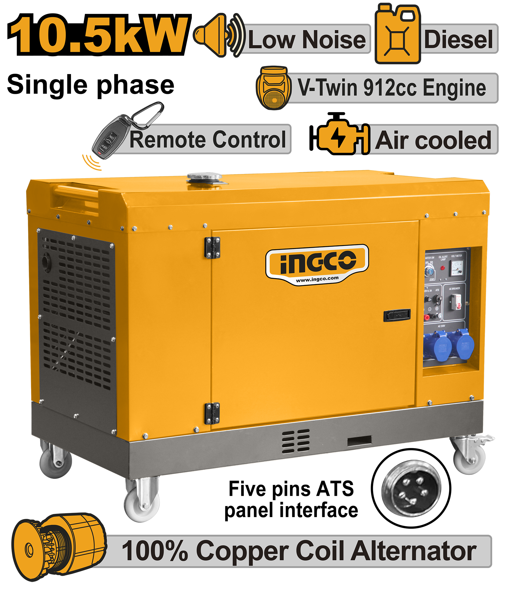 INGCO Silent Diesel Generator - GSE105001