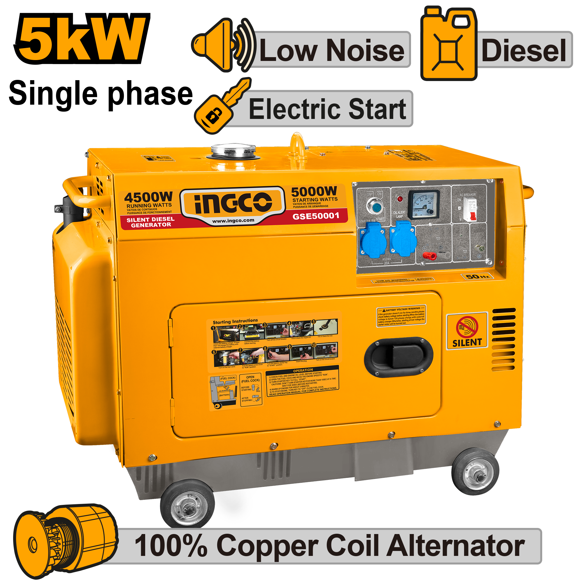 INGCO Silent Diesel Generator - GSE50001
