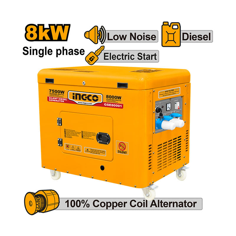 INGCO Silent Diesel Generator - GSE80001