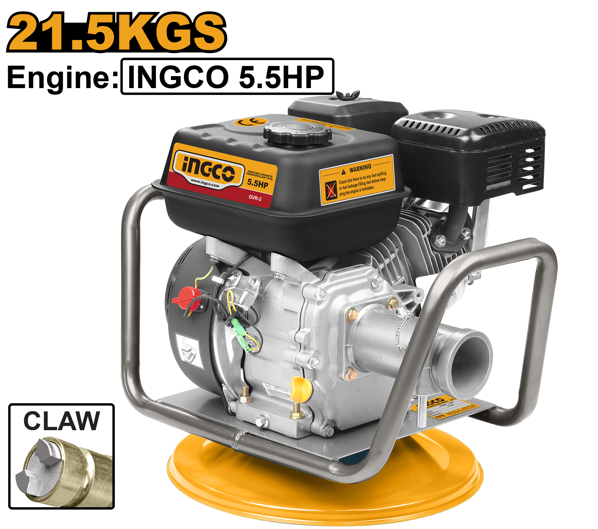 INGCO 21.5KGS 5.5HP Gasoline Concrete Vibrator (Claw type) - GVR-2 Main image