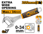 INGCO Extra Wide Opening 200MM (8") Adjustable Wrench - HADW131088