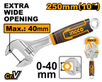 INGCO Extra Wide Opening 250MM (10") Adjustable Wrench - HADW131108
